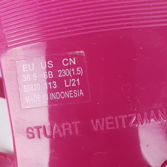 Stuart Weitzman Women's Sawyer Jelly Slide Sandals Pink - Picture 10 of 10